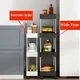Carrello portaoggetti con rotelle a 3/4 livelli Scaffale portaoggetti con spazio mobile Cucina Bagno Scaffale portaoggetti con diapositive sottile Scaffale per soggiorno
