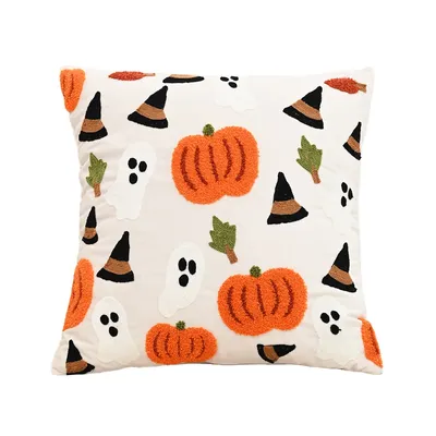 Halloween bestickter Kissenbezug, weicher bestickter dekorativer Kissenbezug, Couch-Kissenbezug für Heimdekoration Image