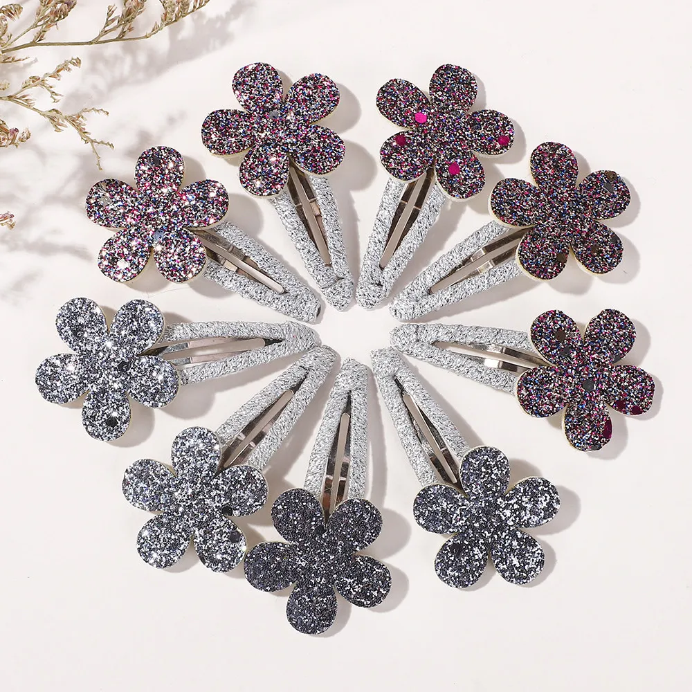 20 Stücke Zufällige Farbe BB Glitter Haarnadeln für Baby Mädchen Kaninchen Blume Haarspangen Haarspangen Kopfbedeckung Mode Kinder Haar Zubehör Image
