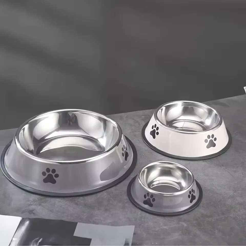 Bol pour animaux de compagnie en acier inoxydable bol pour chat bol de nourriture pour chien spécifications multiples bol de nourriture anti-chute grande capacité alimentation fournitures pour animaux