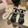 2025 Sommer Plateauschuhe Größe 34-42 Lolita Süße Sandalen Damen Japanische Schleife Niedliche schicke Mary Jane Schuhe Runde Zehenschuhe