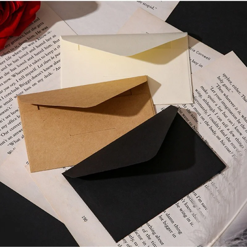 Vintage-Umschläge aus Kraftpapier, selbstverschließende Mini-Umschläge | Mattes Finish, verschiedene Farben, ideal für Visitenkarten, Hochzeitseinladungen Image