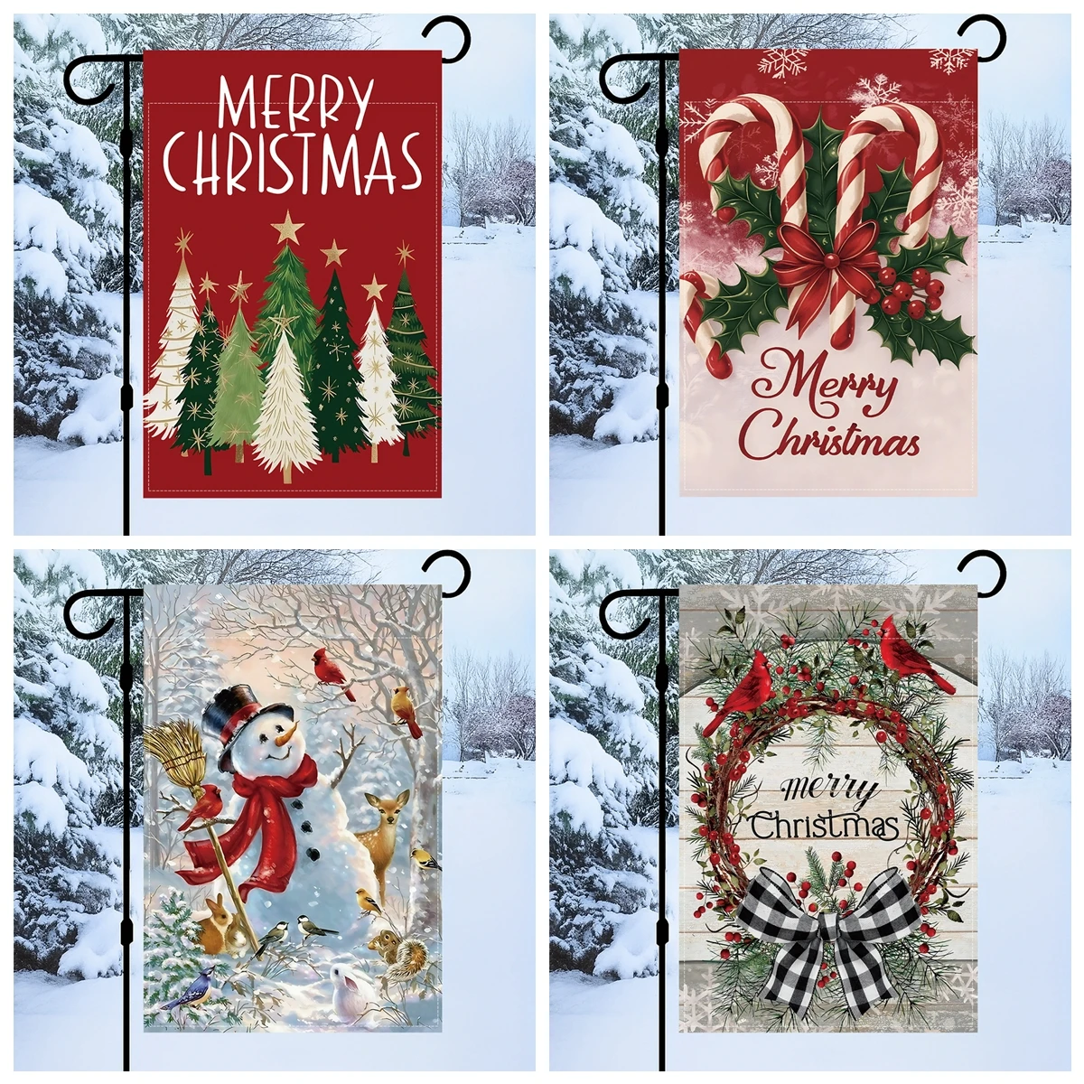 Weihnachtsgarten-Flagge, frohe Weihnachten, Dekoration für Zuhause, 2025, Navidad Natal, Weihnachtsschmuck, Outdoor, Hof, Banner, Neujahrszubehör Image