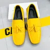 Quasten Gelbe Loafer Schuhe Für Mann Brogue Schuhe Slip-on Casual Schuhe Männer Bequeme Flache männer Wildleder Mokassins große Größe 38-48