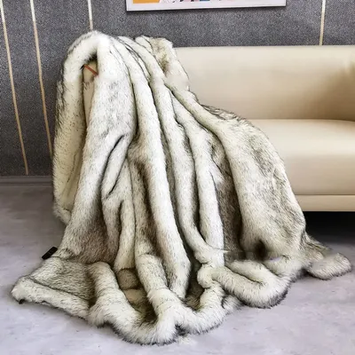 New Winter Faux-fur Thickened Plush Blanket Flannel Imitation Fox Fur Warm Soft Blanket for Bed Double King Size Throw Blanket