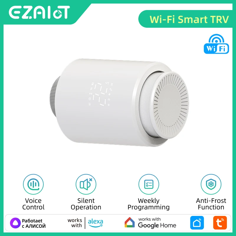 Tuya WiFi Smart trv Thermostatventil Antrieb Programmierbare Fernbedienung Heizung Temperatur Controller Alexa Google Hause Image