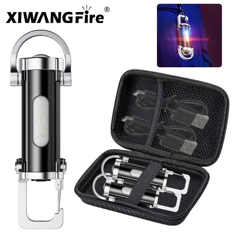 Mini-EDC-Schlüsselanhänger-Taschenlampe, COB-Arbeitsleuchte, tragbare Notfalllampe, Handtaschenlampe zum Wandern, Sicherheitsbeleuchtung zur Selbstverteidigung Image