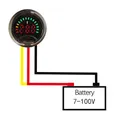 DC7-100V LED Voltmetro digitale Rotondo a due fili Indicatore di alimentazione di tensione per auto Monitor del livello della batteria Tester del rilevatore di volt Ricambi auto