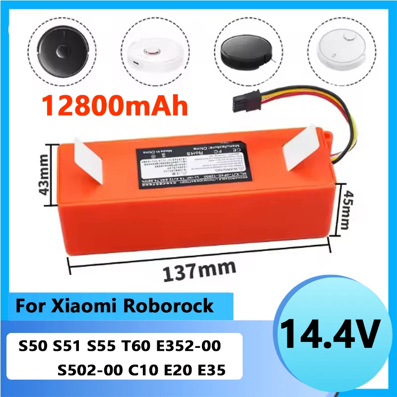 12800 mAh Akku Ersatz für Roborock S8 Pro Ultra S50 S5 Max S7 MaxV Ultra S7 S6 Q7 Q5 Roboter Staubsauger Teile Image