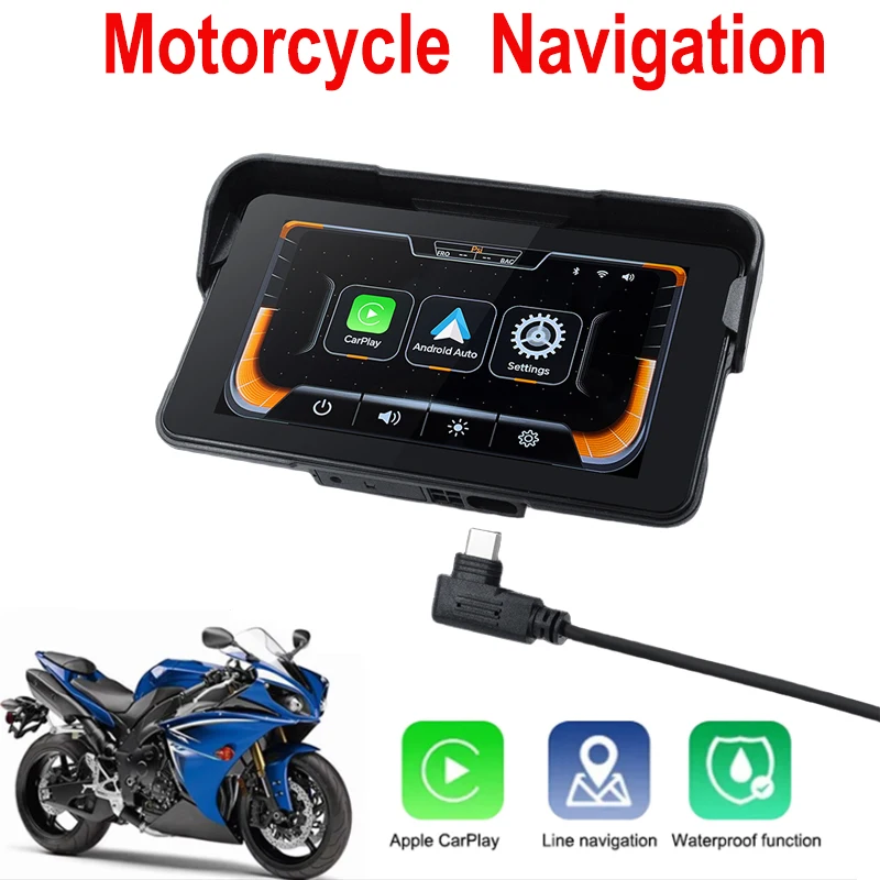 Tragbare 5-Zoll-IP67 wasserdichte Motorrad GPS Navigation Wireless Carplay Android Auto Motorrad Navigation Display Bildschirm