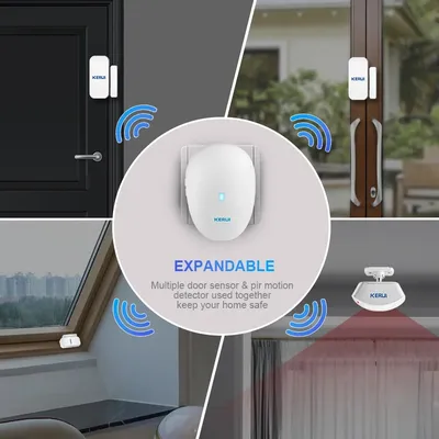 KERUI M521 Wireless Doorbell Outdoor Smart Home Security Welcome Chime Kit 57 Songs Door Bell Alarm LED Light Waterproof Button