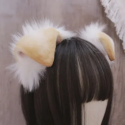 Kunstpelz Welpenohren Stirnband Plüsch Welpenohren Haarband für Cosplay Rollenspiele Dress-up Handgemachtes Fuchspelz Stirnband Kostüm Requisiten Image
