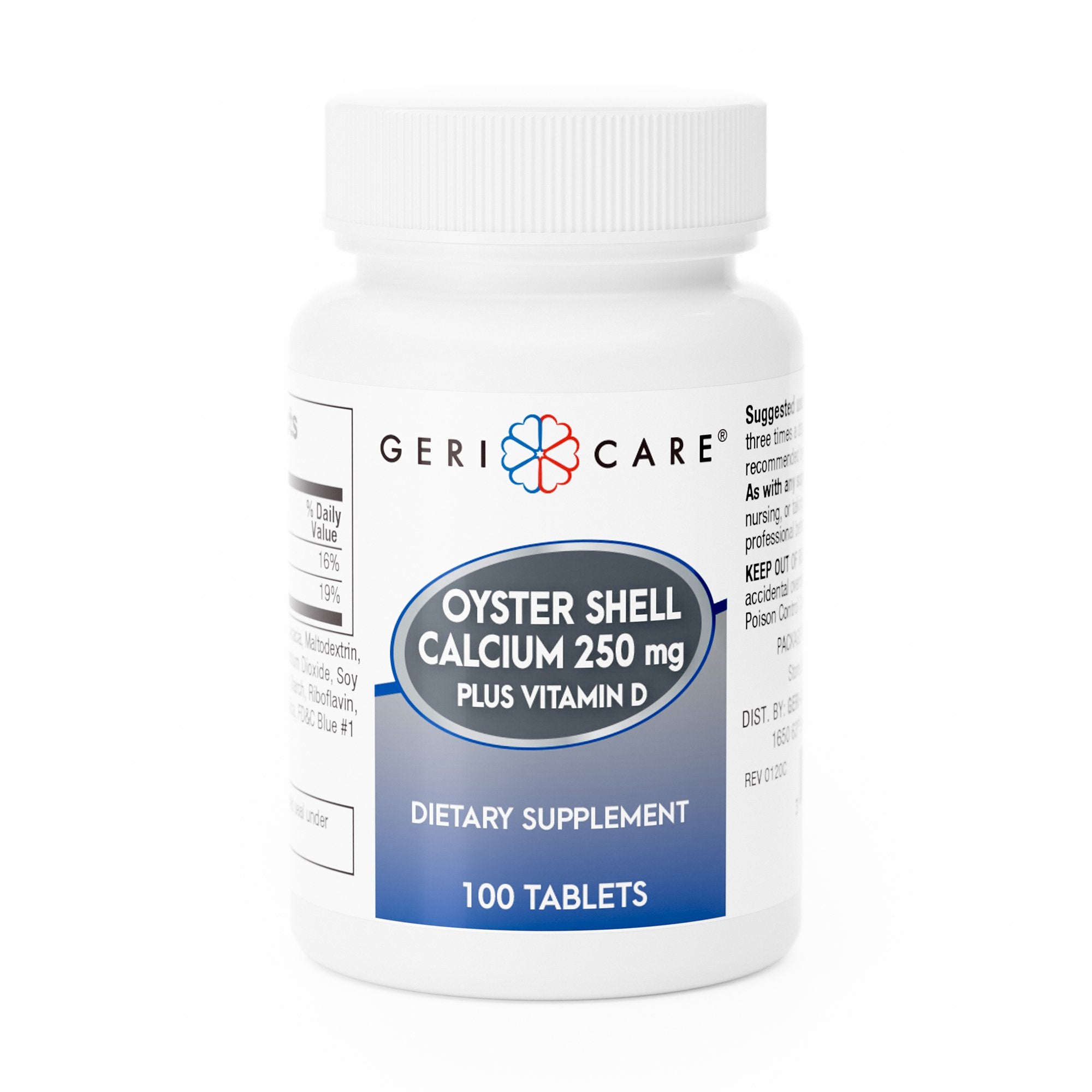 Geri-Care Joint Health Supplement Oyster Shell 250 mg Strength Tablet 100 per Bottle (633785_BT) 1/BT Geri-Care® Vitamin Supplements