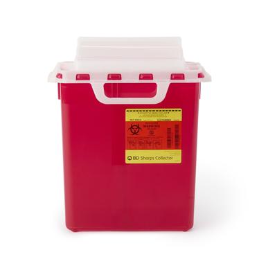 BD Sharps Container Red Base 16-3/5 H X 10-7/10 W X 6 D Inch Horizontal Entry 3 Gallon (328286_CS)