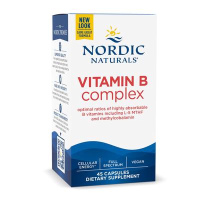 Nordic Naturals Vitamin B Complex Dietary Supplement Vitamin B1 37 mg Strength Capsule 45 per Bottle (1264954_BT) 1/BT Nordic Naturals® Vitamin B Comp