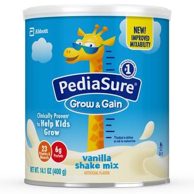 PediaSure Grow & Gain Shake Mix Pediatric Oral Supplement Vanilla Flavor 14.1 oz. Can Powder Protein (1115294_EA) 1/EA PediaSure® Grow & Gain Shake Mi