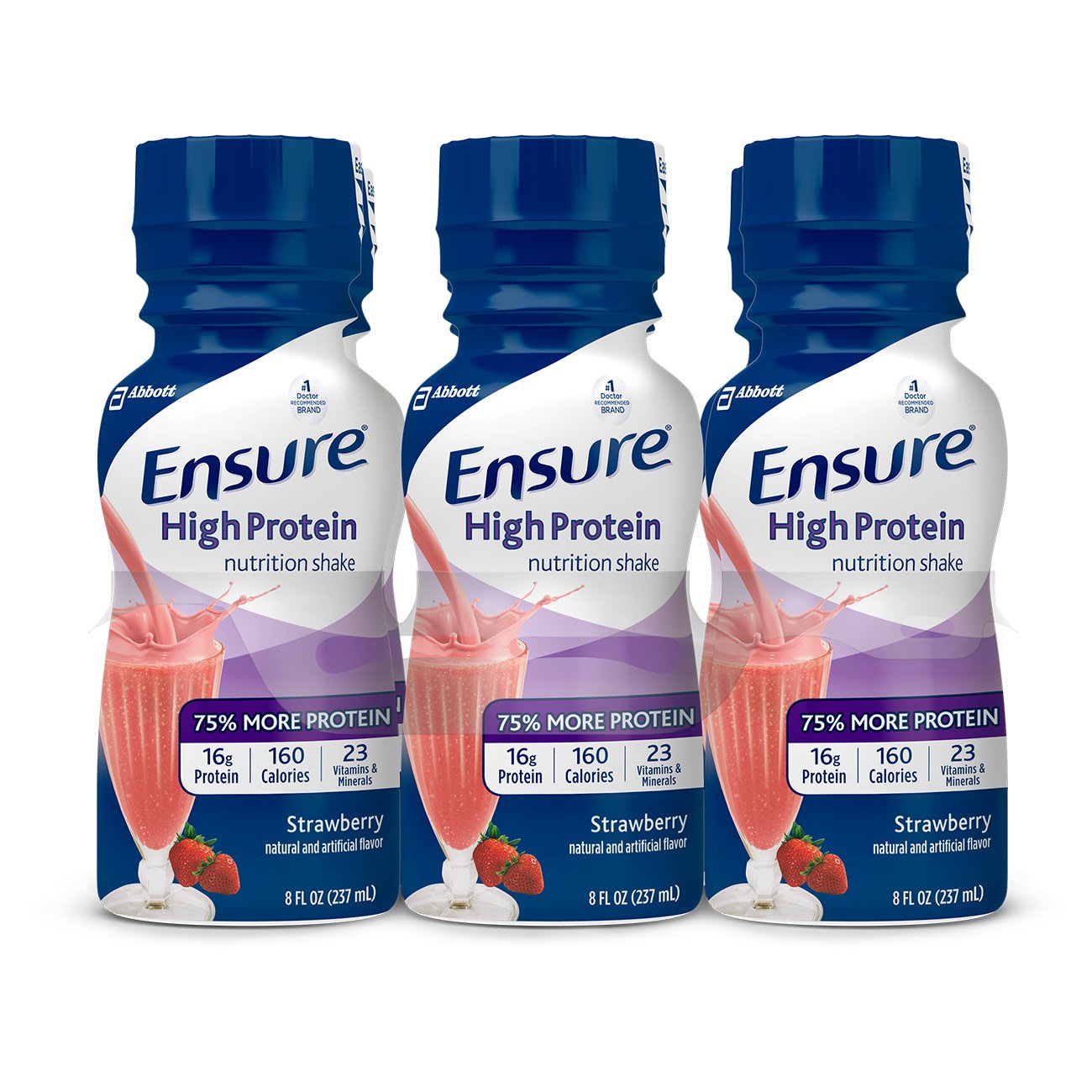 Ensure High Protein Shake Oral Supplement Strawberry Flavor Liquid 8 oz. Bottle (1099235_CS) 24/CS Ensure® High Protein Shake Oral Supplements