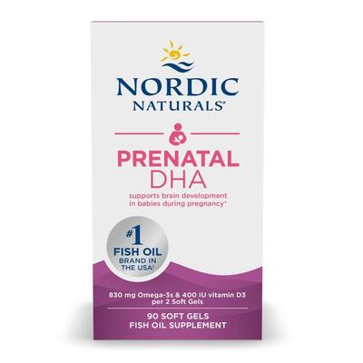 Nordic Naturals Prenatal DHA Dietary Supplement Vitamin D3 10 mcg Strength Softgel 90 per Bottle (1264949_BT)
