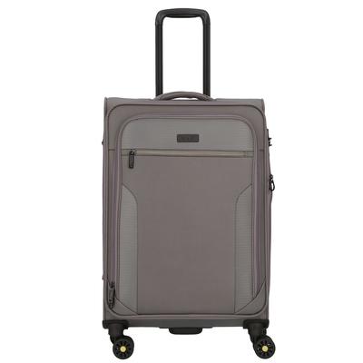 d & n Travel Line 9704 4 Rollen Trolley M 68 cm mit Dehnfalte grey Grau Herren Image