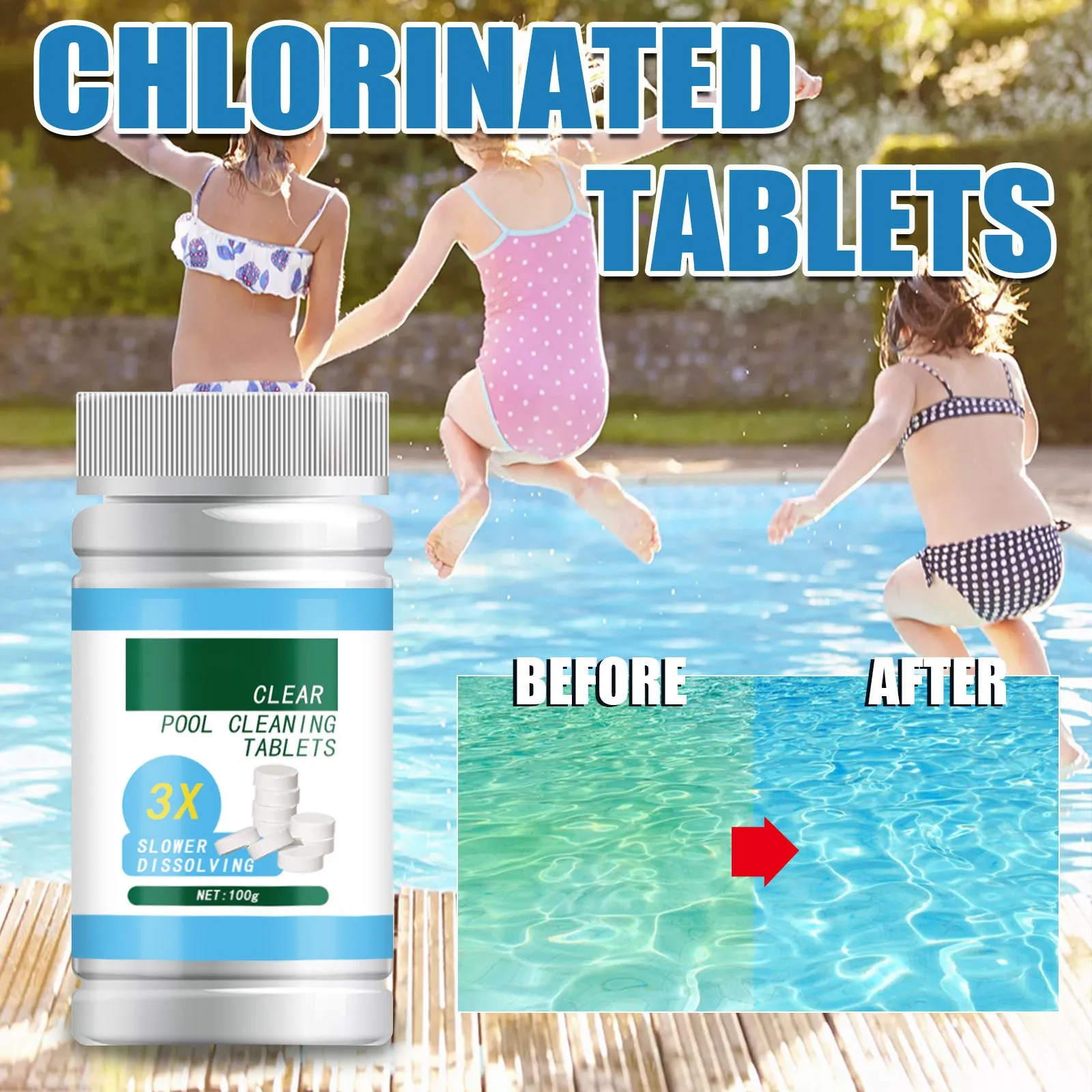 50g Swimming Pool Effervescent Tablets Swimming Pool Cleaning Instant Effervescent Tablets Swimming Pool Water Cleaning Tablets