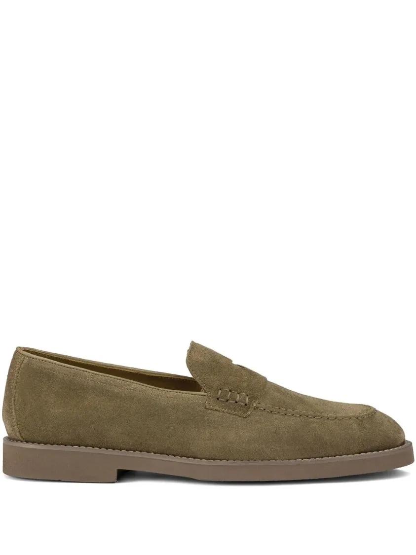 Doucal's Loafer - Closed Suede Loafers With Stitched Detail - Gr. 43 (EU) - in Braun - für Herren