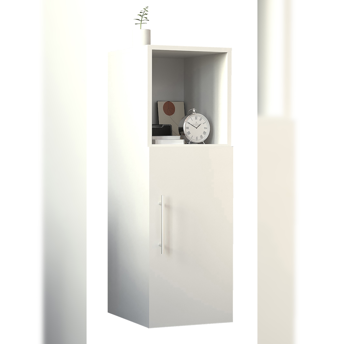 VCM Nachttisch Narila Weiß H. 90 x B. 30 x T. 35 cm Image