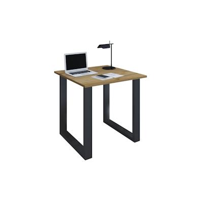 VCM Schreibtisch Lona Schwarz / Honig-Eiche H. 76 x B. 80 x T. 80 cm Image