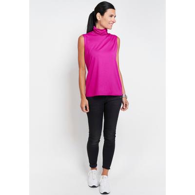 Tanktop SEIDEL MODEN, Damen, Gr. 42, pink (magenta), Jersey, Obermaterial: 95% Viskose, 5% Elasthan, unifarben, casual, figurumspielend hüftlang, ohne Ärmel, Tops, mit Rollkragen MADE IN GERMANY Image