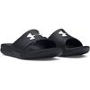 Badesandale UNDER ARMOUR "UA CORE PTH SL", Gr. 47,5, schwarz-weiß (schwarz, schwarz, weiß), Synthetik, sportlich, Schuhe
