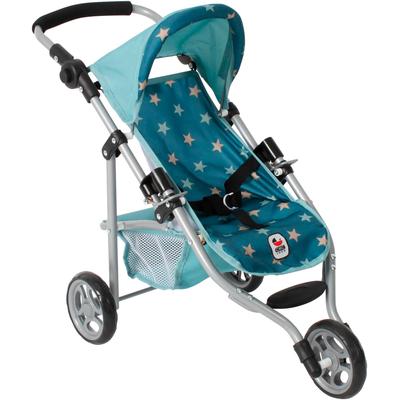 Puppenbuggy CHIC2000 "Jogging-Buggy Lola", sternchen türkis, Puppenwagen, KinderB:33cm H:57cm T:70cm, Metall, Kunststoff, Stoff, mit klappbarem Verdeck, B:33cm H:57cm T:70cm Image