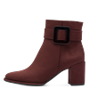 Stiefelette MARCO TOZZI, Damen, Gr. 40, rot (bordeaux), Textil, unifarben, Veloursleder, elegant, Schuhe, Blockabsatz, Ankleboots mit modischer Zierschnalle