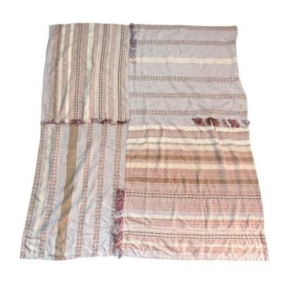 Urban Outfitters Bedding | Urban Outfitters Mackenzie Patched Throw Blanket Cotton Fringe Purple Boho 50x60 | Color: Purple/Tan | Size: Os