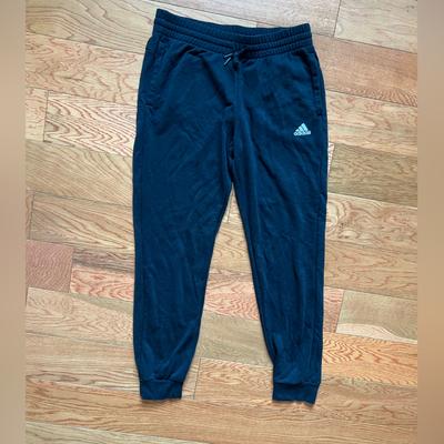 Adidas Pants & Jumpsuits | Adidas Black Cuffed Jogger Sweatpants Women’s Size Medium Comfy Lounge Pants | Color: Black | Size: M