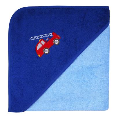 Kapuzenhandtuch WÖRNER "Feuerwehr 100/100", blau (hellblau), B:100cm L:100cm, Frottee, Frottee, Handtücher (Packung), mit Kapuze, Feuerwehr, blau, maschinenwaschbar Image