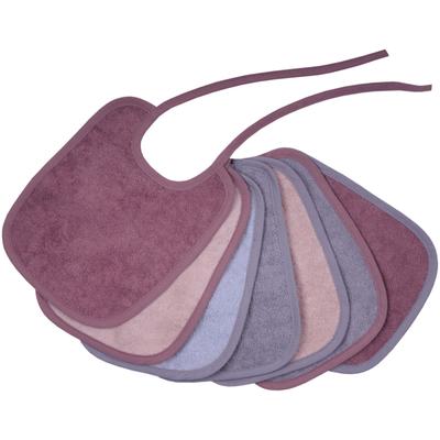 Lätzchen WÖRNER "Bindelätzchen 7er Pack 20x25 cm", Baby, rosa (altrosa), Baumwolle, Lätzchen, großes Set, maschinenwaschbar, trocknergeeignet Image