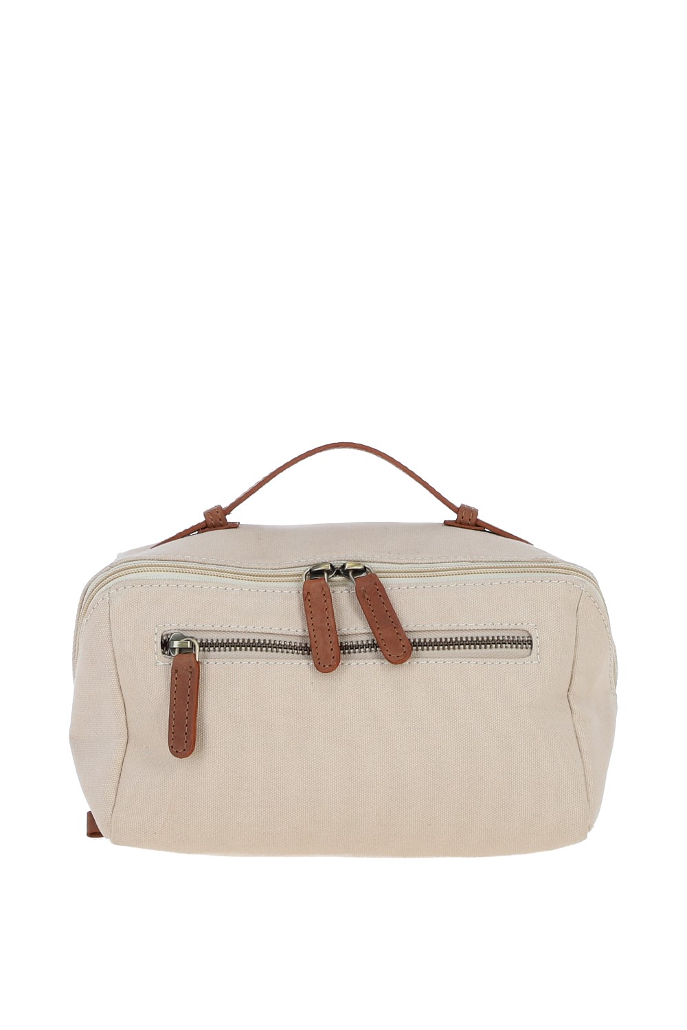 Fenland Sheepskin Mens Real Leather X Canvas Washbag - Tan - One Size | Fenland Sheepskin Sale | Discount Designer Brands