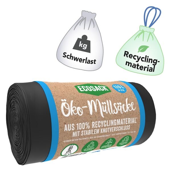 ECOSACK 120 L Bio-Müllbeutel schwarz schwarz, 17.5x10.8 cm Image