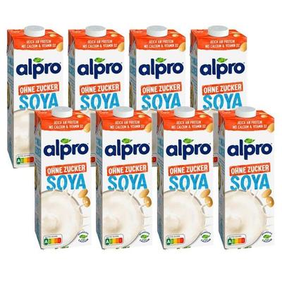 alpro 8er-Pack Sojadrink »ohne Zucker« 1l