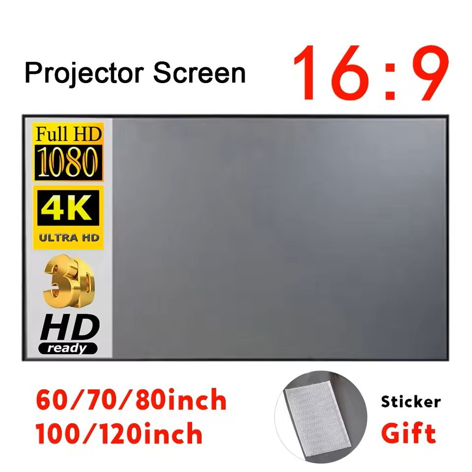 Portable Anti Light Projector Screen For Indoor And Outdoor Viewing 60 Inch