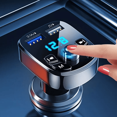 Wireless Car Bluetooth FM Transmitter Audio Adapter With Dual USB Charger, Handsfree Call Support, PD Charging, AUX Wireless Car Bluetooth FM Transmitter Audio Adapter With Dual USB Charger, Handsfree Call Support, PD Charging, AUX