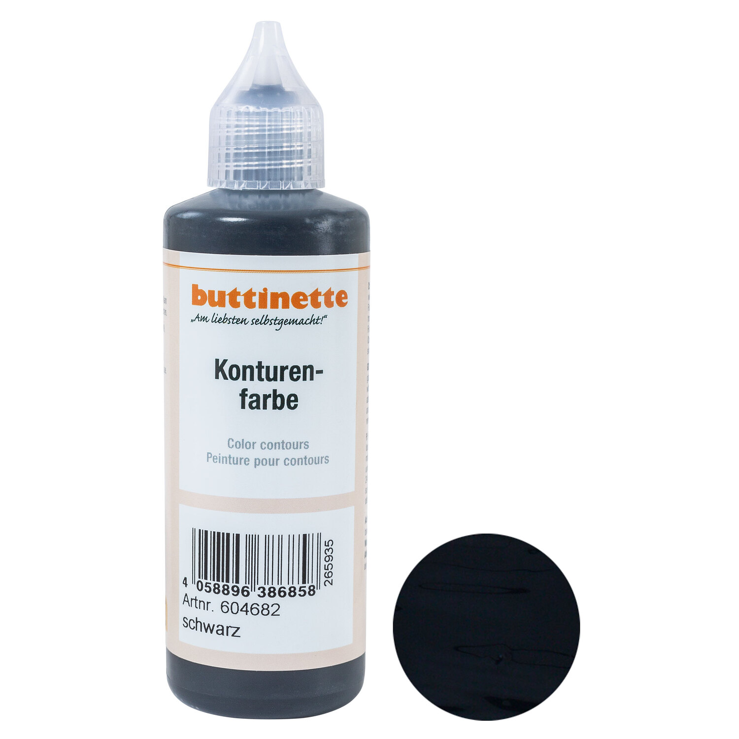 buttinette Peinture pour fenêtre spéciale contours, noir, 80 ml
