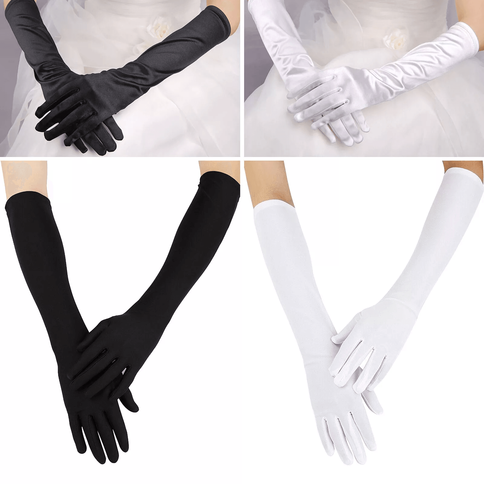 Elegant Women Satin Long Gloves, Opera, Wedding, Bridal, Evening, Party & Prom Costume Gloves For Formal Occasions Elegant Women Satin Long Gloves, Opera, Wedding, Bridal, Evening, Party & Prom Costume Gloves For Formal Occasions