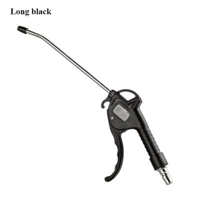 High Pressure Dust Blowing Gun, Pneumatic Hardware Tool With Extended Nozzles For Dust & Soot Removal long Black