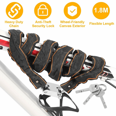 Heavy Duty Motorcycle Chain Lock Bicycle Bike Anti Theft Padlock With Keys, Manganese Steel Security Chain Heavy Duty Motorcycle Chain Lock Bicycle Bike Anti Theft Padlock With Keys, Manganese Steel Security Chain