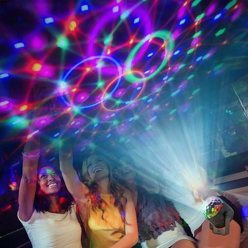 Disco Party Lights Strobe, LED DJ Ball Sound Activated Bulb For Dance, Wall & Ceiling Decoration Disco Party Lights Strobe, LED DJ Ball Sound Activated Bulb For Dance, Wall & Ceiling Decoration