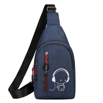Glow in the Dark Crossbody Bag For Men & Women, Outdoor Sports Chest Bag Casual Travel Shoulder Backpack blue