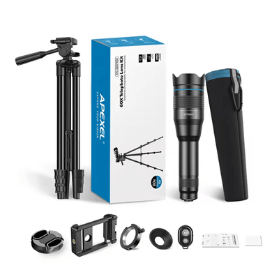 APEXEL 60X Telephoto Lens For Smartphones With Tripod Kit 60x With Remote