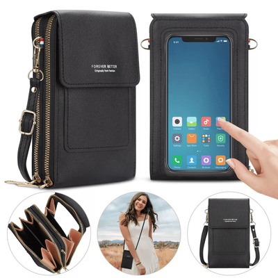 Women Touch Screen Cell Phone Bag, Crossbody Shoulder Pouch Purse With Card Case For Smartphones Women Touch Screen Cell Phone Bag, Crossbody Shoulder Pouch Purse With Card Case For Smartphones