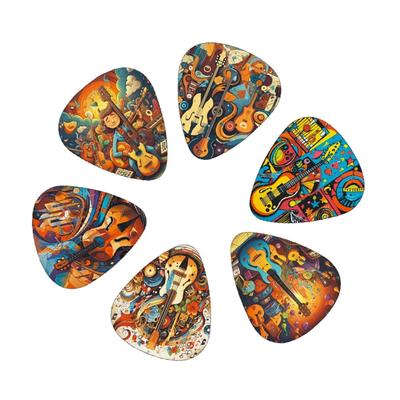12pcs Set Guitar Paddles Cartoon Couples Acoustic Guitar Picks Musical Instrument Accessories Pick Guitar 0.71mm