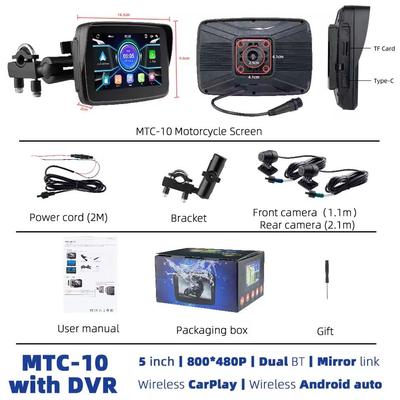 5 Inch Wireless CarPlay And Android Auto GPS Display For Motorcycles mtc 10 dvr